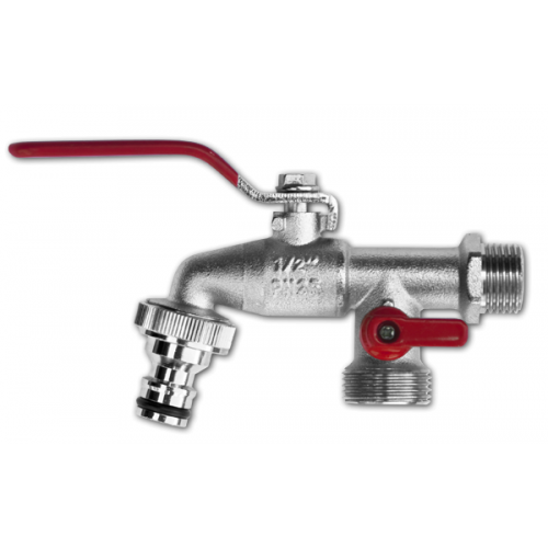 Кран шаровый с входной наружной резьбой 3/4'' и выходом на 2 подключения 1'' с адаптером, латунь Bradas GKK0534