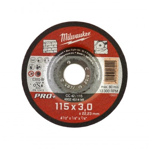 Отрезной диск по камню CC 42/115х3 PRO+ Milwaukee 4932451499