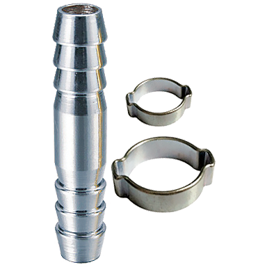 Соединитель, "елочка" 10х10 мм, с 2 обжимными кольцами 10х15 мм Fubag 180392