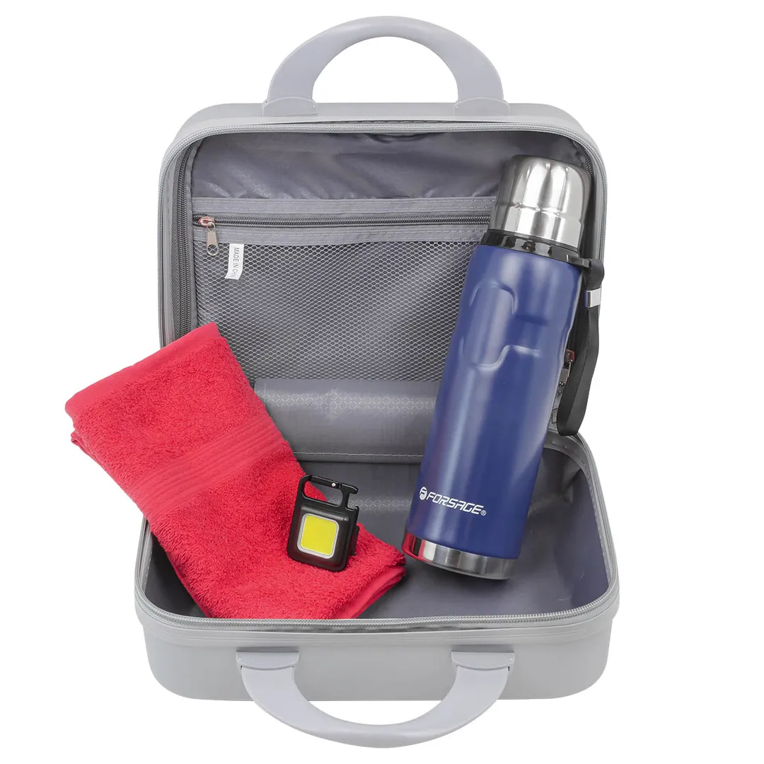 Набор, сумка серебристая 026#+полотенце+термос 51716+фонарик52136 La and Te beaute LT6Bag
