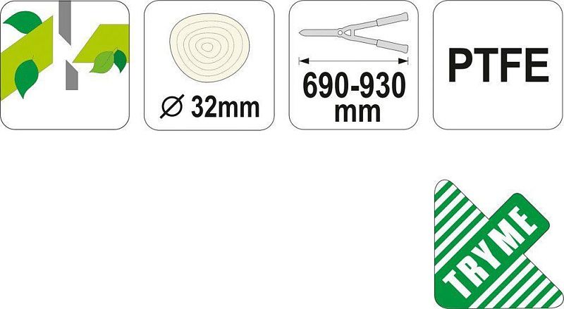 Сучкорез для живых веток d32 мм 690-930 мм Yato YT-8841