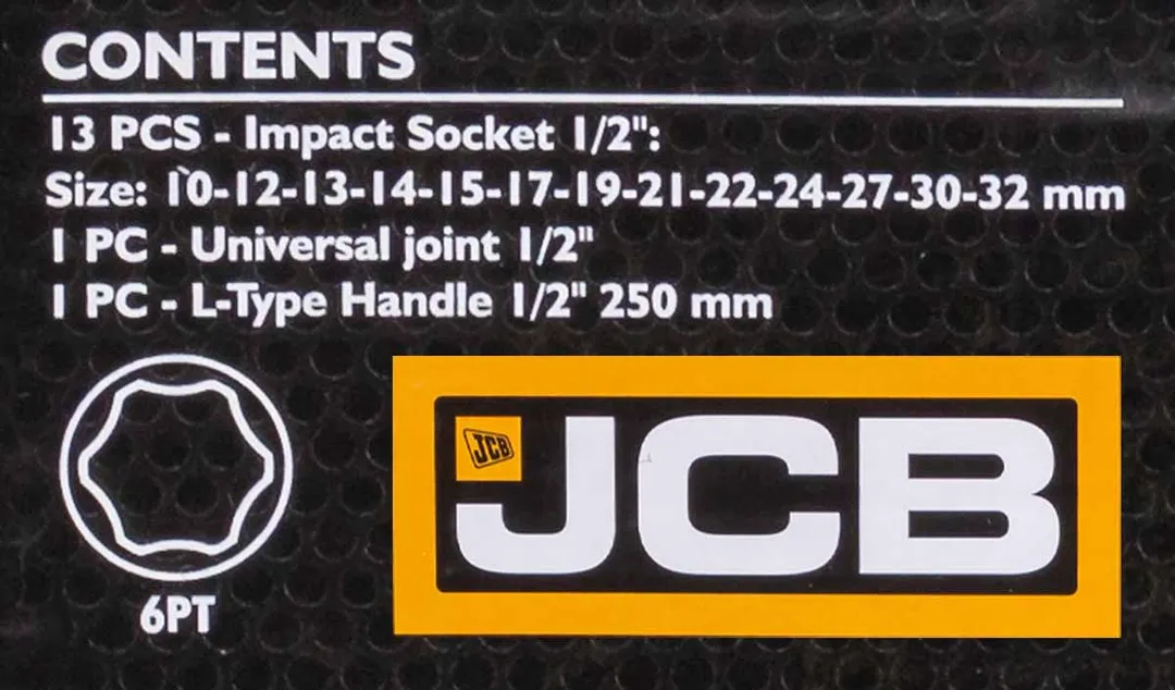 Набор ударных головок 15 пр., 1/2'', 6-гр. 10-32 мм в ложементе JCB JCB-4159MPB