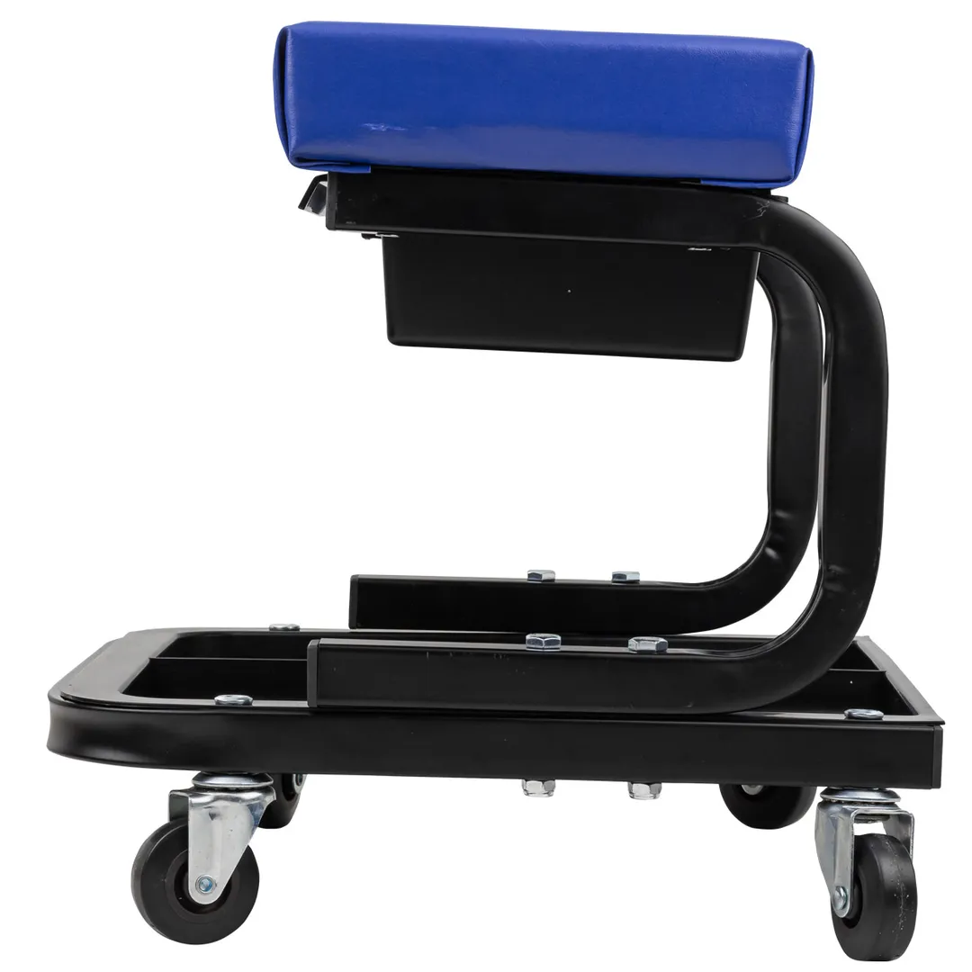 Стул автослесаря с инструментальной полкой на колесах 220х375 мм Forsage F-TR6301