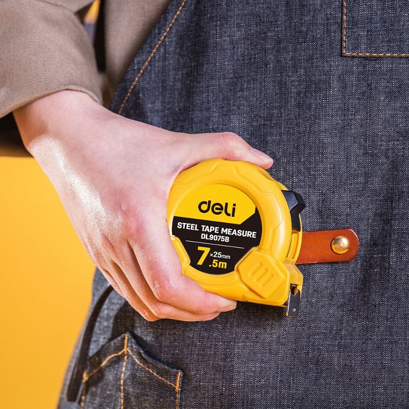 Рулетка Deli YS EDL9075B, 7.5 м х 25 мм, желтый