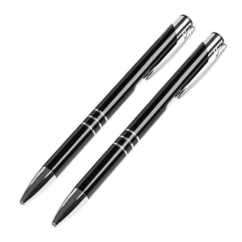 Набор "Claremont" ручка шариковая автоматическая и карандаш автоматический, черный, серебристый