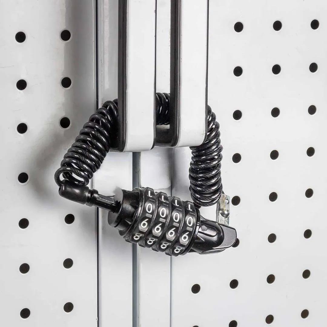 Замок велосипедный с кодовым паролем, толщина троса 3 мм, длина троса 1800 мм, код 4 цифры ForceKraft FK-JQ 8330