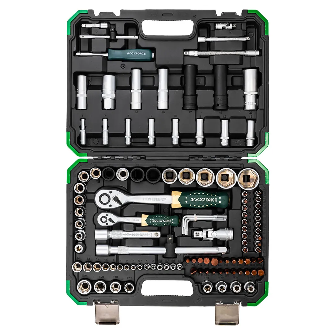 Набор инструментов 108+6 пр 1/4''&1/2'' 6-гр RockForce RF-41082-5 GOLD