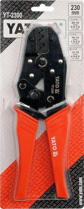 Пресс-клещи для обжима проводов 0.5-6.0/20-10 AWG Yato YT-2300