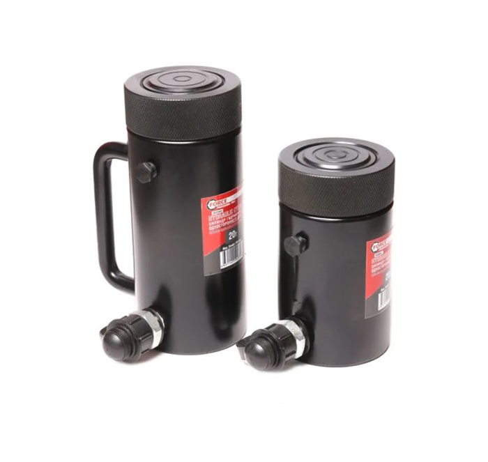 Цилиндр гидравлический с резьбовым штоком и гайкой для фиксации 20 т, ход штока 100 мм, L198 мм, 700bar ForceKraft FK-YG20100LS