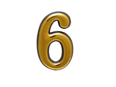 Цифра дверная АЛЛЮР пластик "6" золото УЗК 5098
