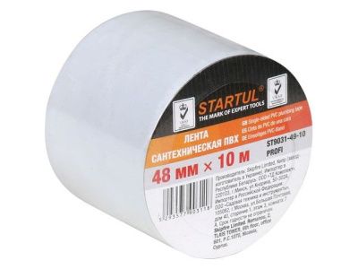Лента сантехническая ПВХ 48ммх10м, белая STARTUL PROFI ST9031-49-10