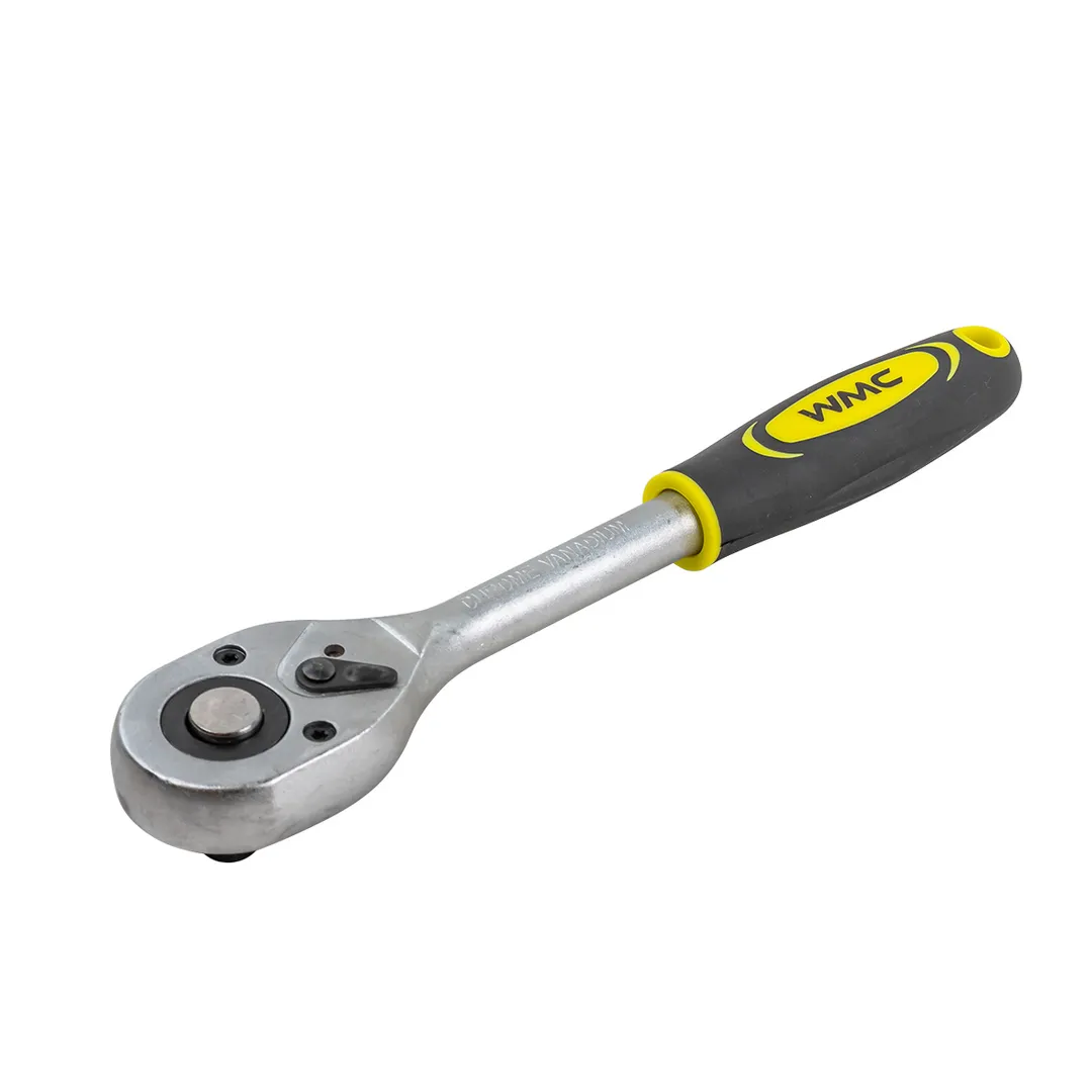 Трещотка реверсивная с резиновой ручкой 1/2'', 240 мм, 24 зуб, WMC TOOLS WMC-80245