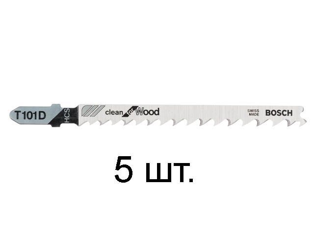 Пилка для лобзика T 101 D Clean for Wood 5 шт. BOSCH (2608630032)
