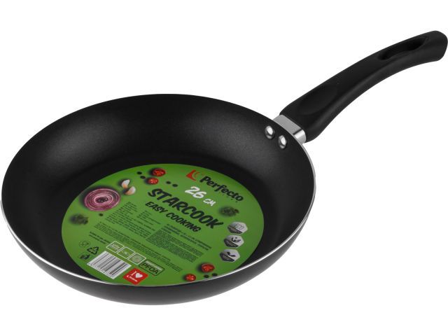 Сковорода ф 26х4.5 см, штамп., алюм., антиприг. покр., серия STARCOOK, черная, PERFECTO LINEA 56-260452