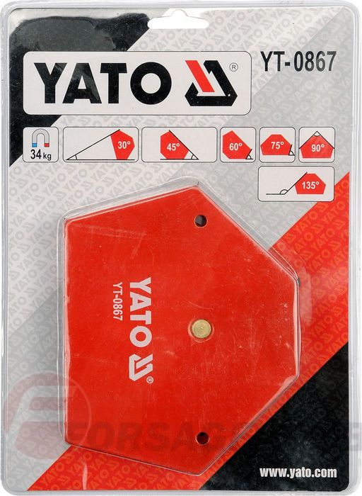 Струбцина магнитная для сварки 111х136х24 мм 34.0 кг. Yato YT-0867