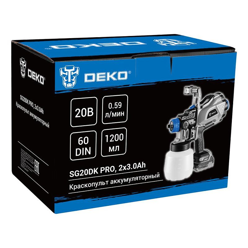Краскопульт аккумуляторный SG20DK PRO DEKO 083-1136