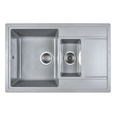 Мойка кухонная из мраморной крошки, gray, Wisent WQ780-29