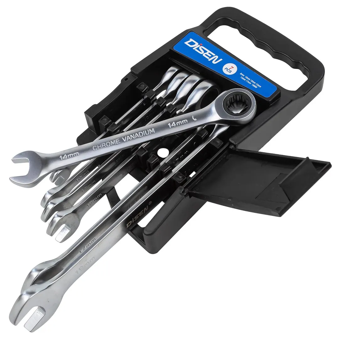Набор ключей трещоточных 8-19 мм, 7 пр. DISEN DSD1511