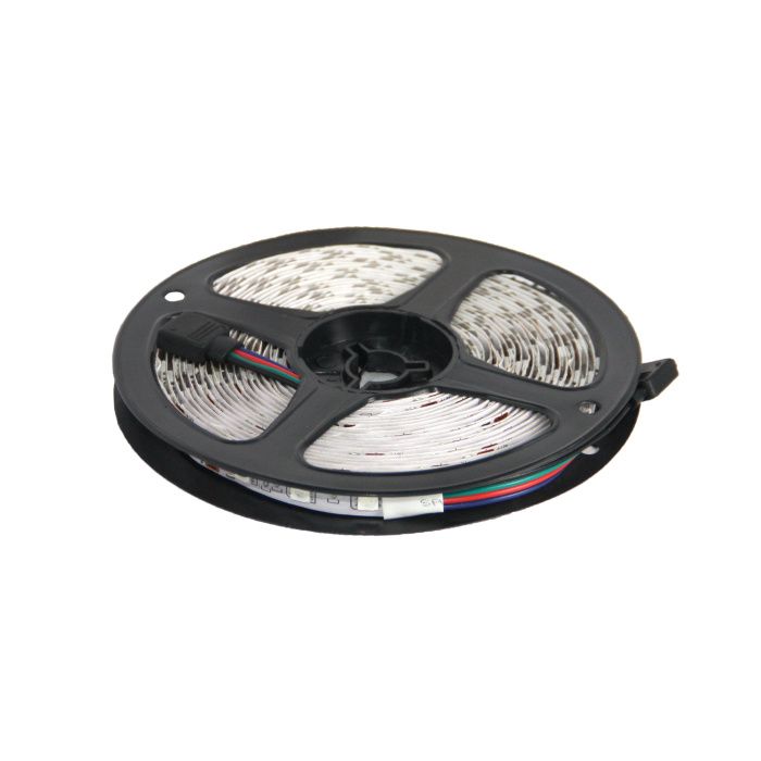 Лента светодиодная RGB - 10W/m, 12V, 10мм, 5050, 60 д/м, IP20, цветная - 5м AKS 75083