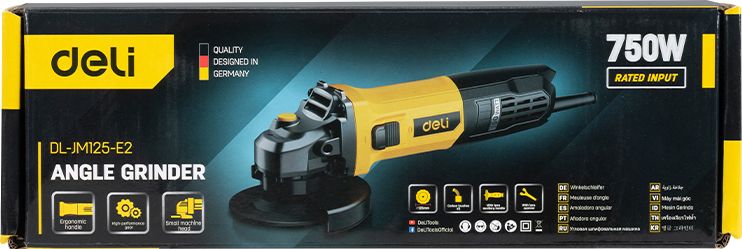 Угловая шлифмашина Deli YS EDL-JM125-E2 750 Вт, 125 мм