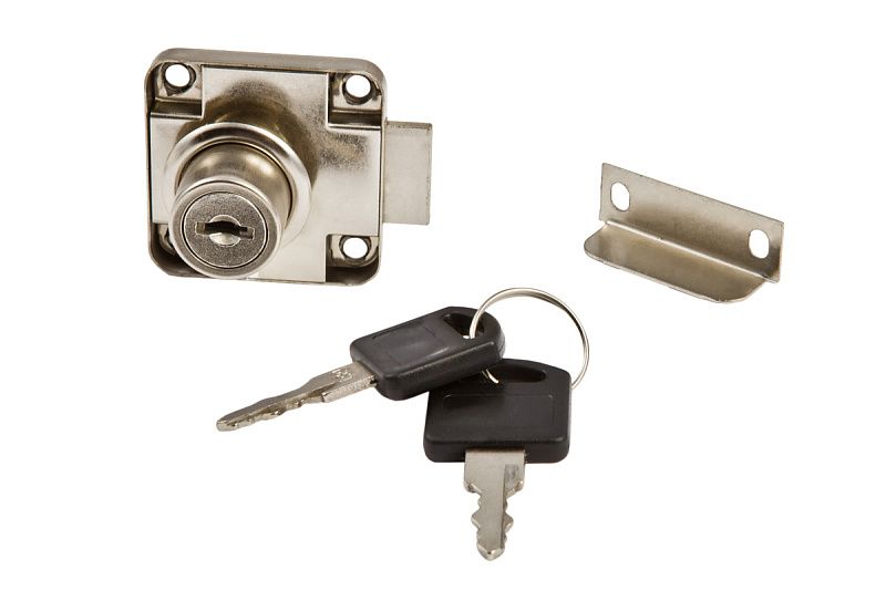 Замок для распашной двери механический 138, увеличенная планка, черный, AKS 117299