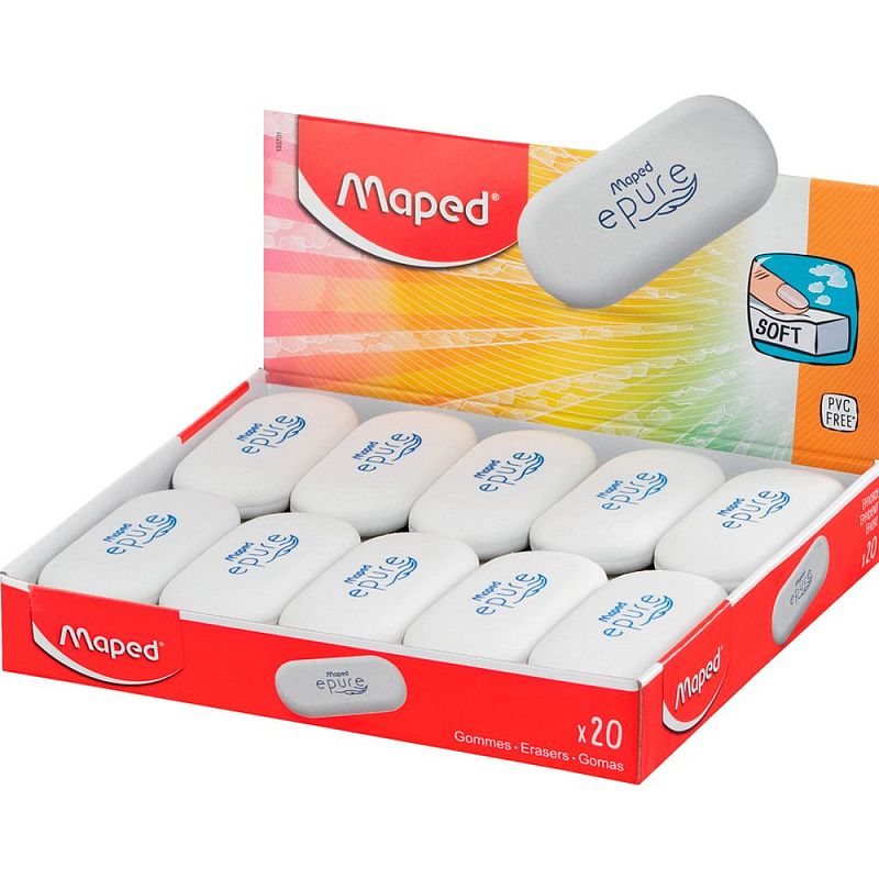Ластик Maped "Epure", 1 шт, белый
