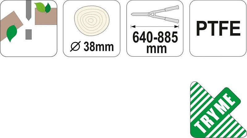 Сучкорез для сухих веток d38 мм 640-885 мм Yato YT-8840