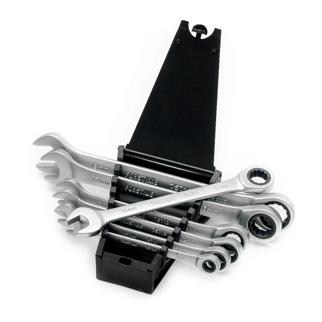 Набор трещоточных комбинированных ключей 8-19 мм 7 пр FORSTIME FT-51072