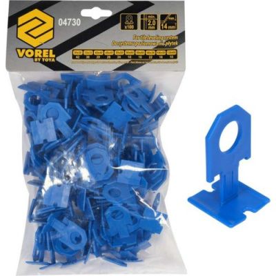 Система для выравнивания плитки 2 мм, клипсы 100 шт. Vorel 04730