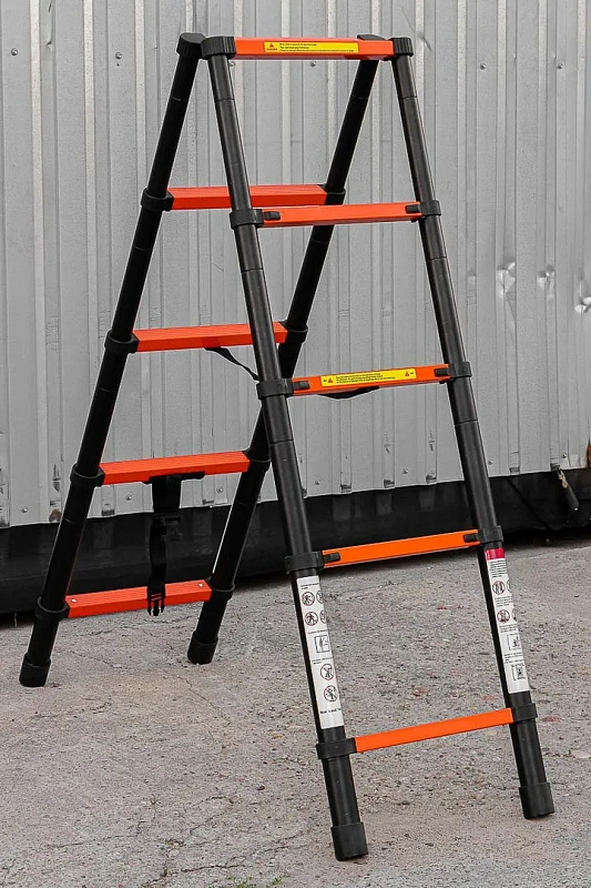 Стремянка телескопическая алюм. бытовая 1.4 м, 5+5 ступ. ISMA ISMA-UP140-2