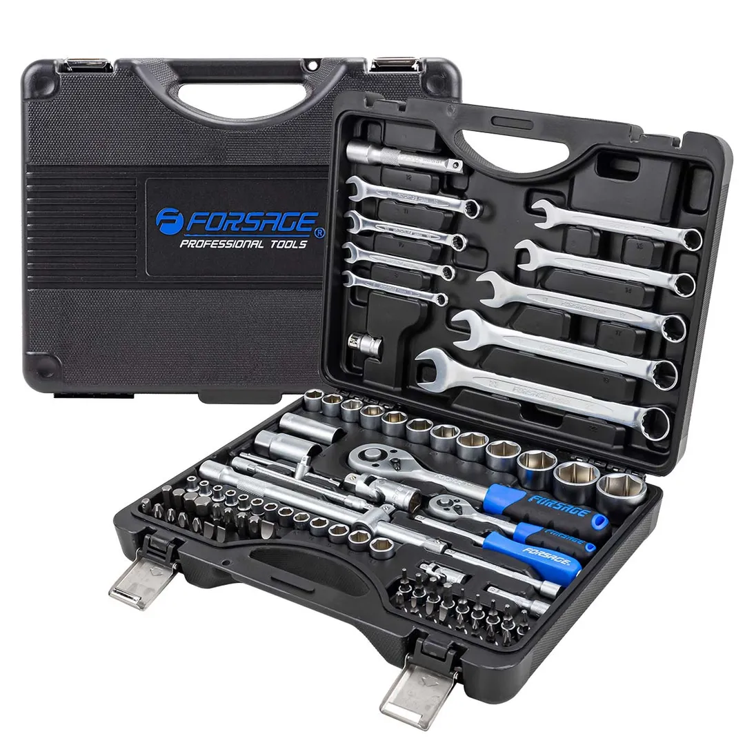 Набор инструмента 82 пр. 1/4''&1/2'' 6-гр Forsage F-4821-5