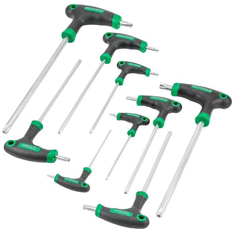Набор ключей T-образных TORX TR (с отверстием) Т10-Т50 9 пр RockForce RF-2097