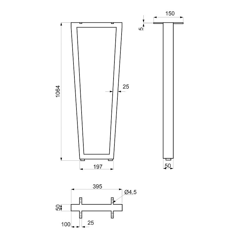 Подстолье VIKING h720, белый, 1 компл. = 2 шт., AKS 116374