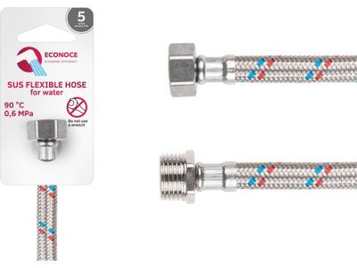 Подводка гибкая, SUS, гайка 1/2" - штуцер 1/2" 60 см ECONOCE EC021060
