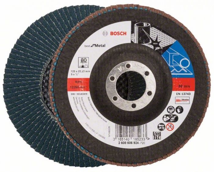 Лепестковый шлифкруг X571 125x22,23 мм, P80, Best for Metal Bosch 2608607340
