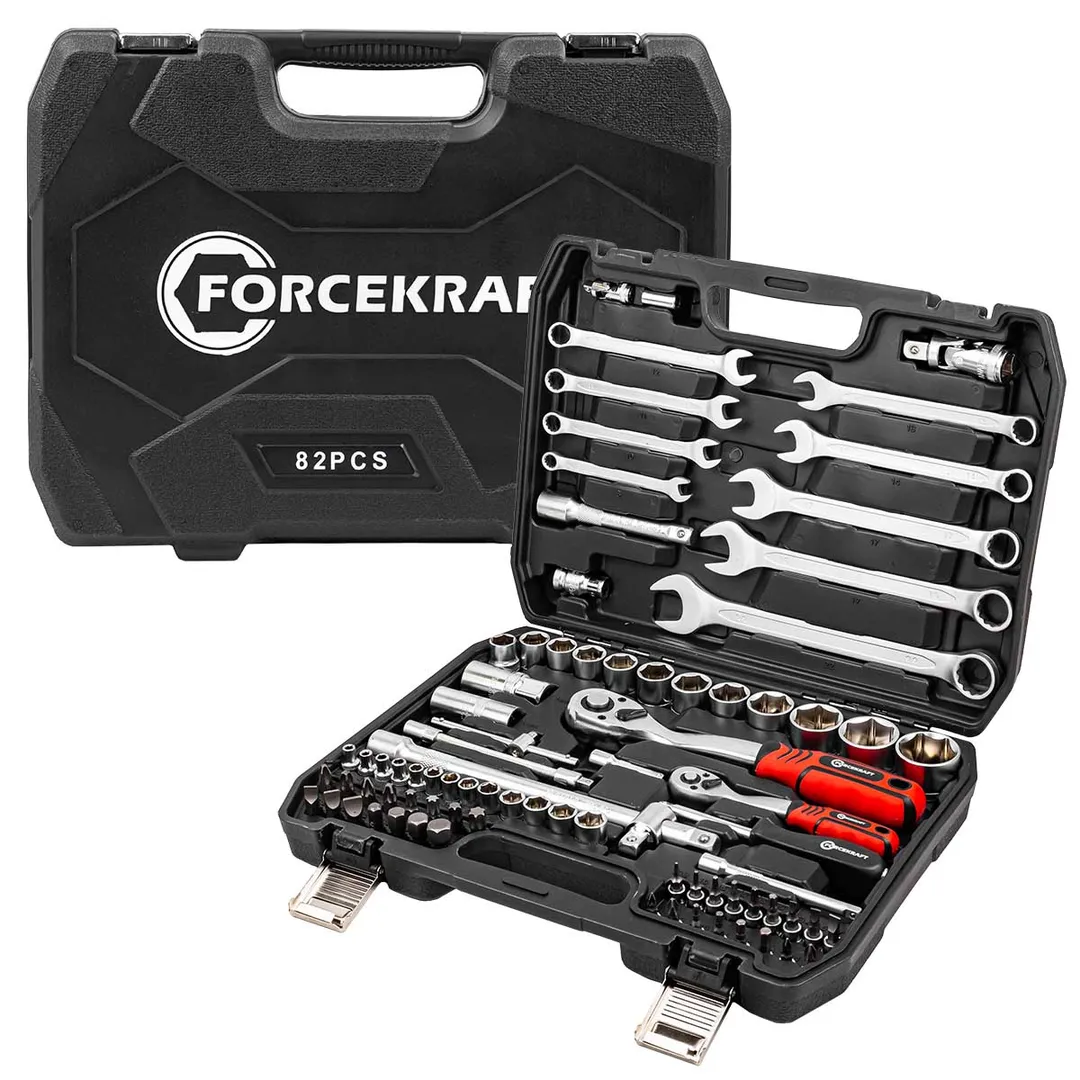 Набор инструментов 82 пр. 1/4''&1/2'' 6-гр. ForceKraft FK-4821