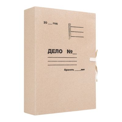 Папка для бумаг "Дело" с завязками, 70 мм, 4 завязки, крафт