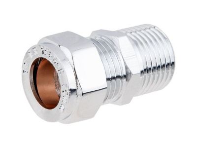 Ниппель 15х1/2" нар. для медных труб ХРОМ AV Engineering AVE195001