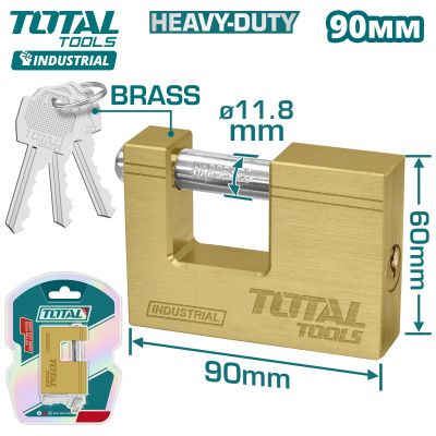 Замок навесной латунный 90 мм TOTAL TLK32903