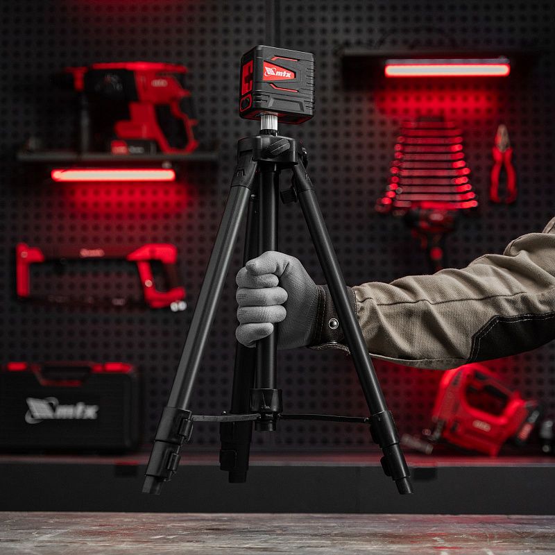 Лазерный уровень QBC GREEN Pro SET, 20 м, зеленый луч, батарейки, штатив MTX 350115