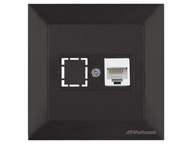 Розетка компьютерная 1xRJ45, Cat5e, скрытая, черная, DARIA, , RJ 45, 8-pin, соединения типа 568A или 568B, Mutlusan 21201360184