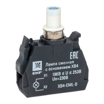 Лампа сменная c основанием XB4 синяя 230В EKF PROxima XB4-EML-B