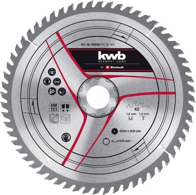 Диск пильный 254×30×1,8 мм, 30 зубов, для дерева, KWB 49589361
