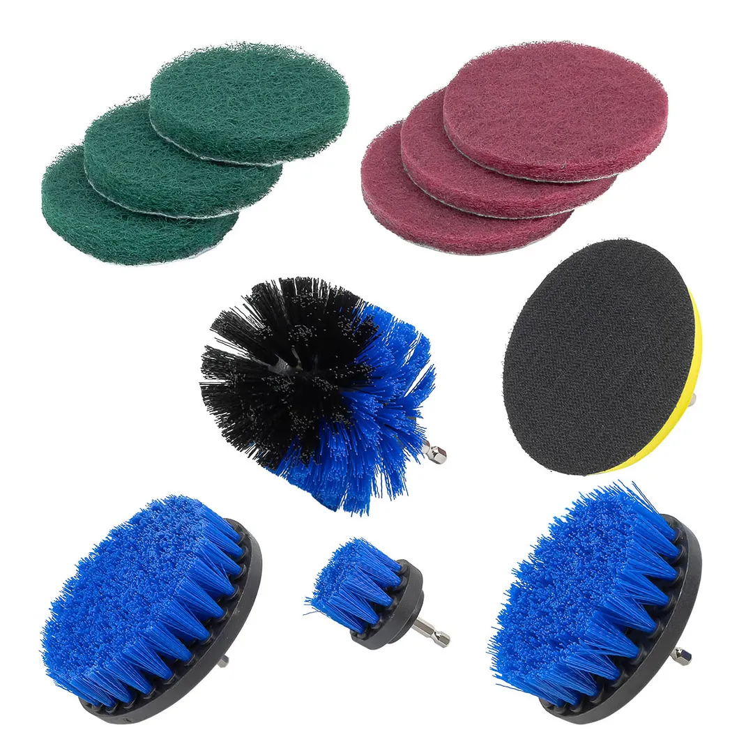 Набор сменных щеток для уборки/химчистки под шуруповерт 11 пр ForceKraft FK-CBK-02