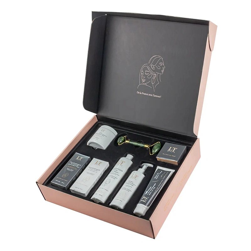 Набор, Увл, эссенция, тоник, восст, маска, крем для лица, увл, патчи для кожи вокруг глаз, пенка для глубокого очищения со скраб, гранулами, пэды-60шт+массаж, р La and Te beaute LT2R