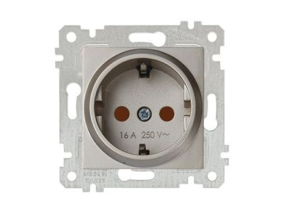 Розетка 1-ая, скрытая, без рамки, с/з, шторки, титан, RITA, 16 A, 250 V, IP 20, Mutlusan 22006050283