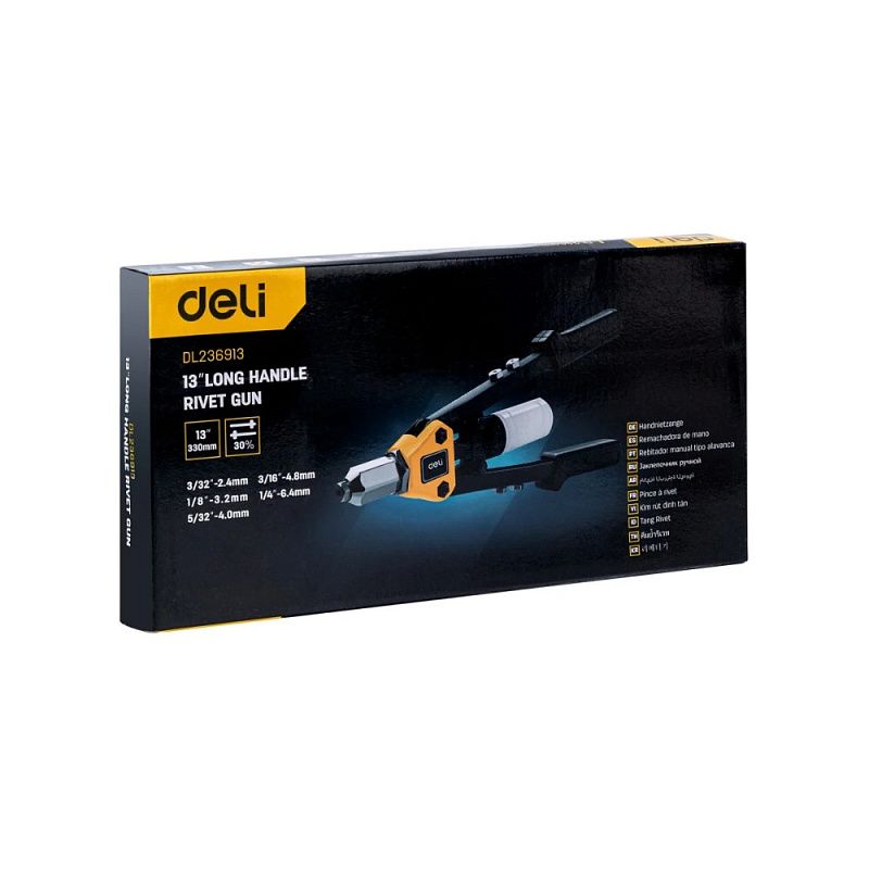 Заклепочник двуручный Deli YS EDL236913, 330 мм, 2.4- 6.4 мм, желтый, черный