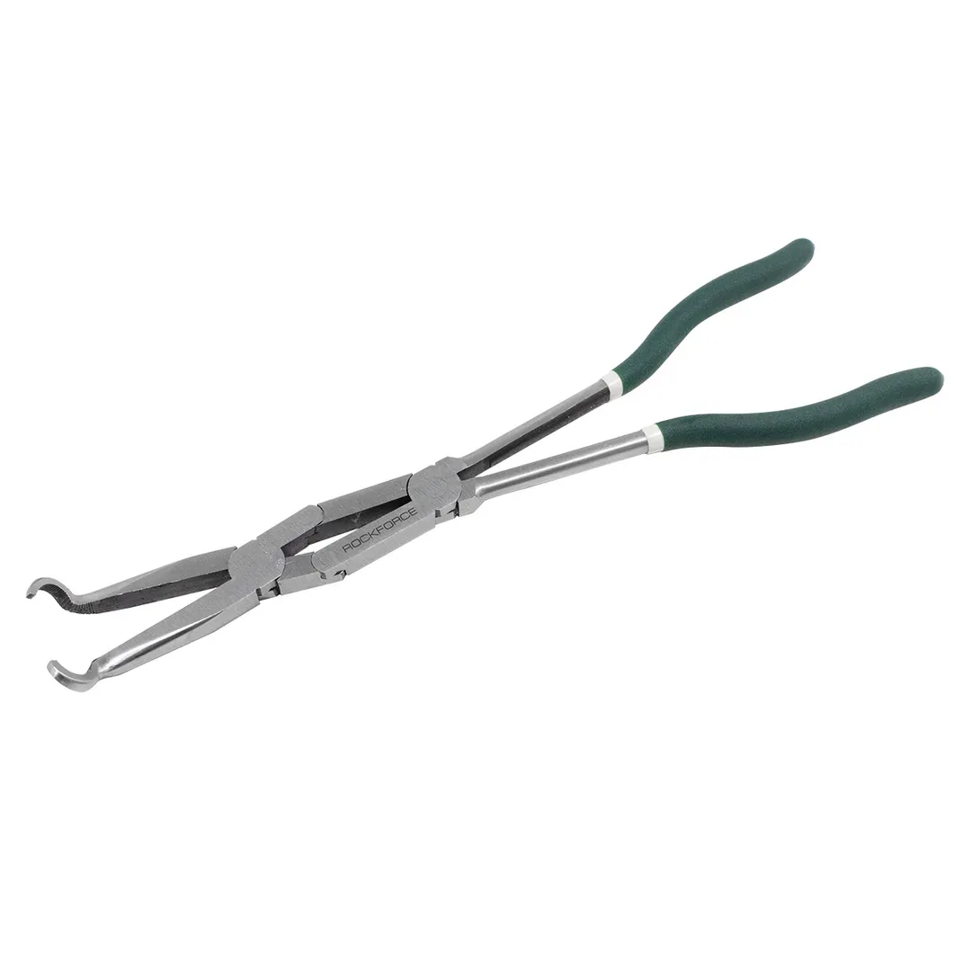 Щипцы с двойным шарнирным механизмом и закругленными губками 45° CR-V 325 мм, захват 13 мм RockForce RF-5047PX4