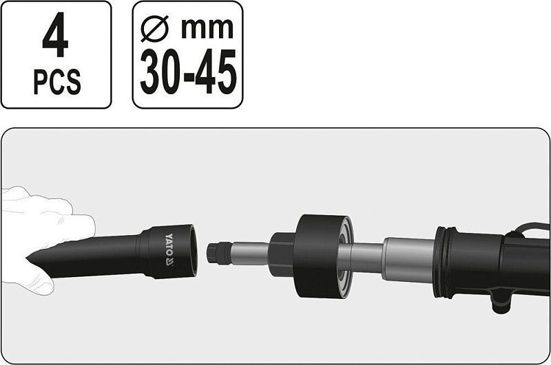 Набор ключей-головок для рулевых тяг 30-45 мм. Yato YT-06155