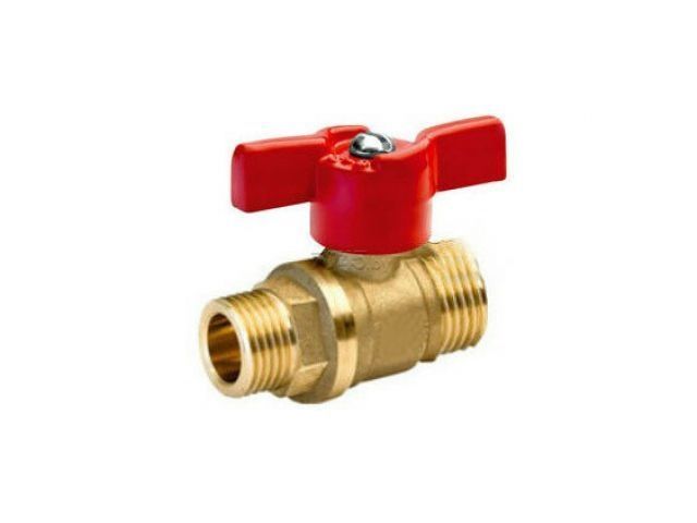 Кран шаровый 1/2"х3/4" нар.-нар. бабочка PN1,6 МПа, 11Б27п7, Цветлит ZW10069